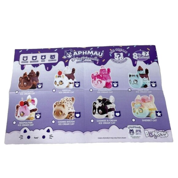 Aphmau MeeMeows COOKIE DOUGH Cat 6" Plush Ice Cream Limited Edition - Picture 9 of 16